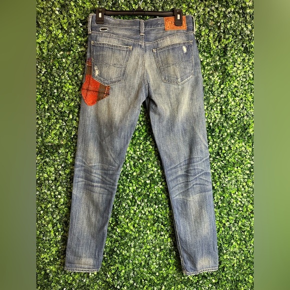 Polo Ralph Lauren Women's Astor Slim Boyfriend Repaired Patch Indigo Blue Jeans - Picture 14 of 16